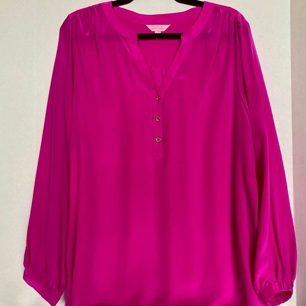 Lilly Pulitzer Pink/Purple Silk Blouse